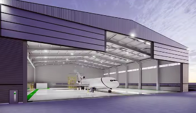 Gudang Baodu 1000 Meter Persegi Bangunan Struktur Baja Ringan Hangar Atap Gudang Prefabrikasi Konstruksi Dengan Dinding Kaca